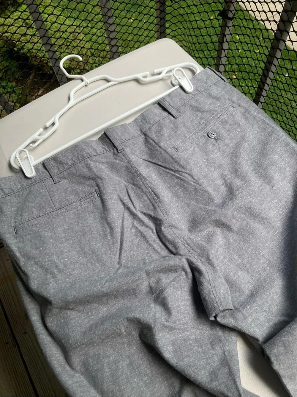 J Crew Stretch 770 Straight Cotton Linen Pants Gray Trousers Size 38 32